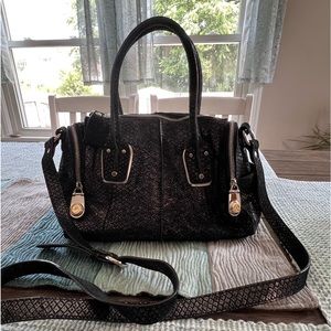 B Makowsky Black with Silver Shimmer Purse